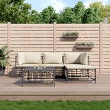 Maison Chic Seti vrtnega pohištva - Vrtna garnitura 4-delna z blazinami antracit poli ratan, (21796676) | Shoptok.si