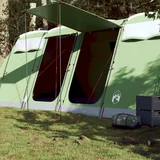vidaXL Družinski šotor za 10 oseb zelen vodoodporen