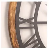 dekorativni metalni zidni sat roman black