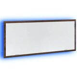 vidaXL LED kopalniško ogledalo rjavi hrast 100x8,5x37 cm inž. les | Shoptok.si