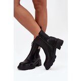 Boto Women's ankle boots with gold detail insulated black Serene | Shoptok.si