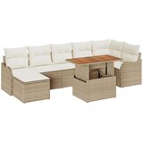 vidaXL set od 8 komada vrtnih sofa s jastučićima bež poli ratan akacije, dvosed vrtni sofa s jastučićima bež poli ratan Cijene