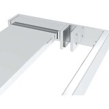 Pregrada za tuš s policom krom 115x195 cm staklo ESG i aluminij | shoptok.hr