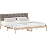 vidaXL Krevetni okvir s tapiciranim uzglavljem Smeđa 200 x 200 cm | shoptok.hr