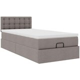 vidaXL Otomanski posteljni okvir z vzmetnico taupe 90x190 cm blago, (21610184) | Shoptok.si