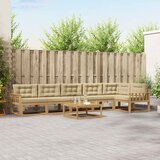  Set vanjskih sofa 7 kom. Bijela i bež Poliester | shoptok.hr