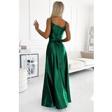 Numoco Elegant long satin dress with neckline | Shoptok.si
