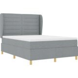  Okvir za krevet s madracem svijetlosiv 140x190 cm tkanina | shoptok.hr