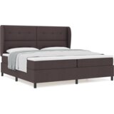  Box Spring postelja z vzmetnico v temno rjavi barvi, 200x200 cm tkanina, (22051756) | Shoptok.si
