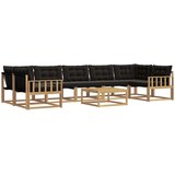  Set vanjskih sofa 8 kom. Bijela i crna Smeđa 79 x 79 x 37 cm | Shoptok.si