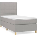  Okvir kreveta s oprugama i madrac svjetlosivi 80x200cm tkanina | shoptok.hr