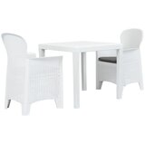 Bistro 3-dijelni bistro set od plastike s izgledom ratana bijeli | shoptok.hr