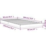  Okvir kreveta za jednu osobu 90 x 190 cm od masivne borovine | shoptok.hr