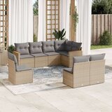  8-dijelni set vrtnih sofa s jastucima bež od poliratana | shoptok.hr