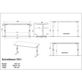 Germania Radni stol s pločom stola u dekoru hrasta 200x240 cm Agenda – | shoptok.hr