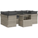 Maison Chic Seti vrtnega pohištva - Vrtna garnitura - Vrtni pohištvo set 7-delna z blazinami siv poli ratan, (21802918) | Shoptok.si