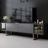 Hanah home gold line - anthracite, gold anthracitegold tv stand Cene