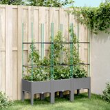  Vrtna sadilica s rešetkom svjetlosiva 120 x 40 x 142,5 cm PP | Eponuda.ba