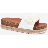 Boto Womens Platform Slippers With Decorative Flowers White Tessara | Shoptok.si