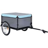 vidaXL Kolesarska prikolica črna in modra 65 kg | Shoptok.si