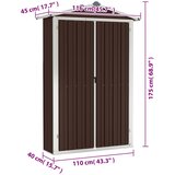  Vrtno spremište smeđe 116x45x175 cm od pocinčanog čelika | shoptok.hr