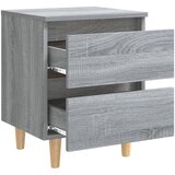  Noćni ormarići s drvenim nogama 2 kom sivi hrast 40x30x50 cm | shoptok.hr