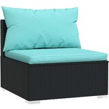  Srednja vrtna sofa od poliratana s jastucima crna | shoptok.hr