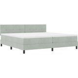 Box Spring postelja z vzmetnico svetlo siva 200x200 cm žamet | Shoptok.si