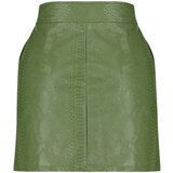 Trendyol Khaki Premium Mini A-Line Weave Faux Leather Skirt | ePonuda.com