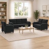  Set sofe 3 pcs Crna Baršun | shoptok.hr