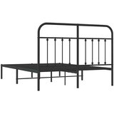  Metalni okvir za krevet s uzglavljem crni 140x200 cm | shoptok.hr