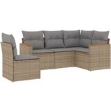  5-dijelni set vrtnih sofa s jastucima bež od poliratana | shoptok.hr