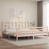 vidaXL Posteljni okvir z vzglavjem 200x200 cm trden les Cene