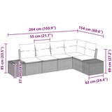  Sjedeća garnitura za vrt 5 kom. Bež poliratan 264 x 154 x 85 cm | shoptok.hr