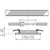  led ugradno stropno svetlo vega LED/12W/230V 2900/3900/5800K 17,5x17,5 cm belo | Eponuda.com