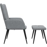 vidaXL stol za sproščanje s stolčkom svetlo sivo blago | Shoptok.si