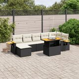Maison Chic Seti vrtnega pohištva - Vrtna garnitura - Vrtni pohištvo set 8-delna z blazinami črn poli ratan, (21798921) | Shoptok.si