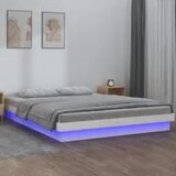  LED okvir za krevet bijeli 160 x 200 cm od masivnog drva | shoptok.hr