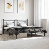 vidaXL Kovinski posteljni okvir z vzglavjem črn 180x200 cm | Shoptok.si