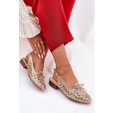 Boto Perforated Ballerinas With Open Heel Gold Navinnia | ePonuda.com