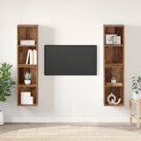 vidaXL Stenski TV kabinet 4 pcs Staro les 37 x 37 x 72 cm | Shoptok.si