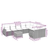  10-dijelni set vrtnih sofa s jastucima crni od poliratana | shoptok.hr