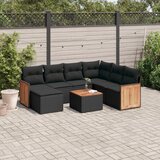 vidaXL 8-dijelni set vrtnih sofa od poliratana s jastucima crni | shoptok.hr
