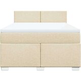  Krevet s oprugama i madracem krem 160x200 cm od tkanine | shoptok.hr