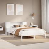 vidaXL Knjižna postelja brez vzmetnice bela 120x190 cm trdna borovina Cene