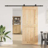 vidaXL Drsna vrata s kompletom vodil 95x210 cm trdna borovina | Shoptok.si