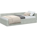 vidaXL Kotna postelja Svetlo siva 80 x 200 cm Samet in sodobno leseno | Shoptok.si