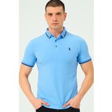 Dewberry T8586 MEN'S POLO NECK T-SHIRT-PLAIN LIGHT BLUE Cene