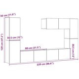  7 kosi stenske TV omarice Artisan Oak Engineered Wood, (21703642) | Shoptok.si