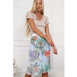 Fasardi Pleated skirt with floral motifs in blue | shoptok.hr